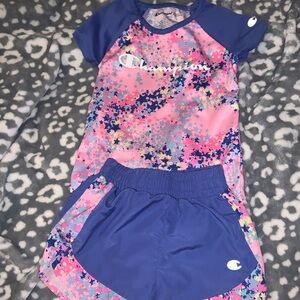 Champion Kids' Starry Pink and Blue Rashguard Set